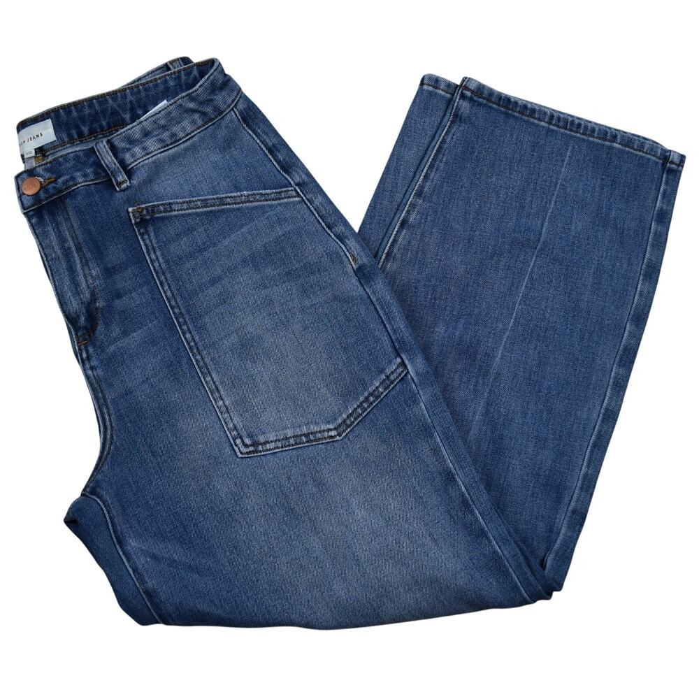Risen Jeans High Rise Wide Leg Ankle Junior's 15/32 Blue Denim Casual Indie